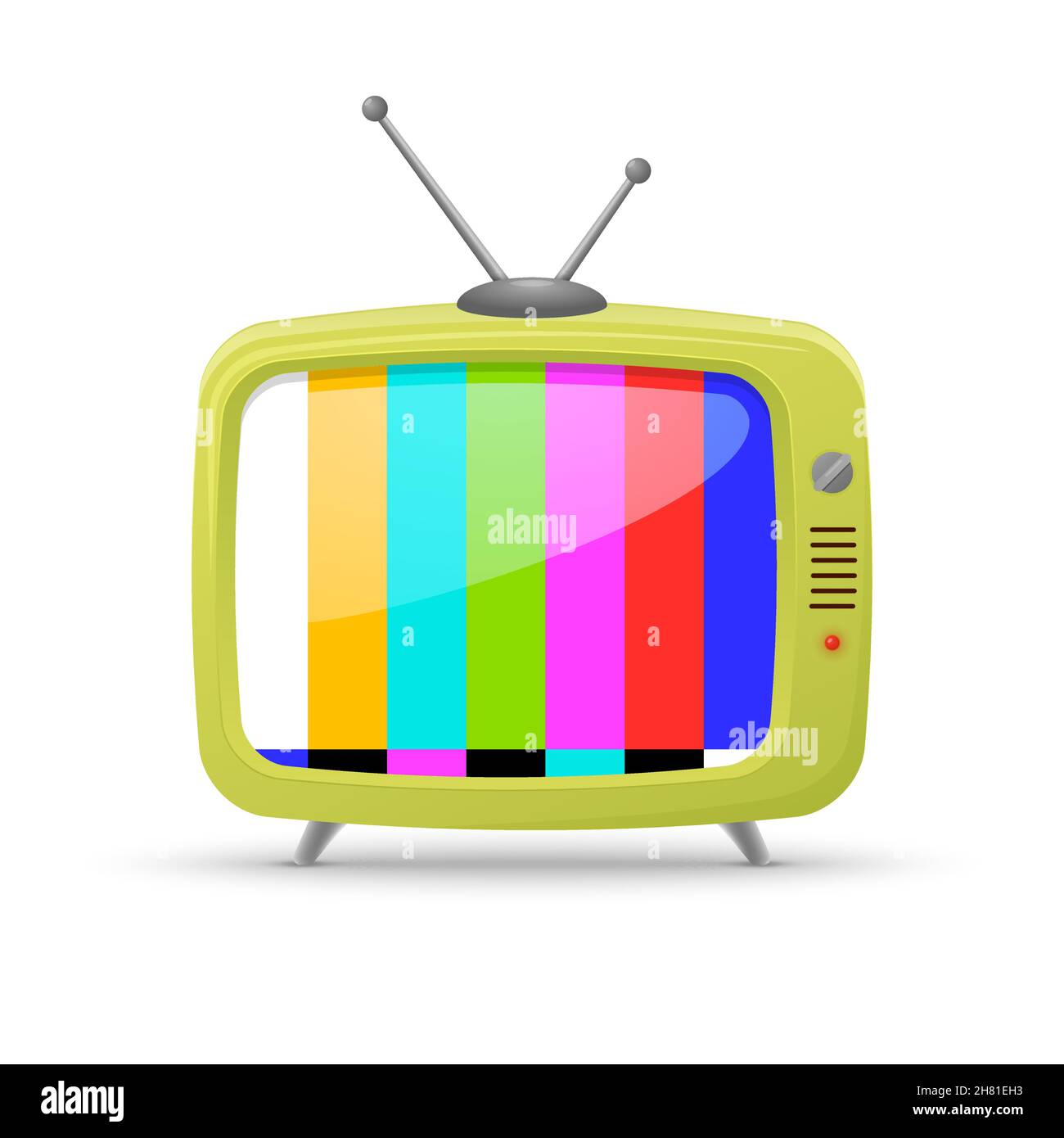 Old tv vintage bar screen icon. Old tv video isolated television screen vector color icon Stock Vector