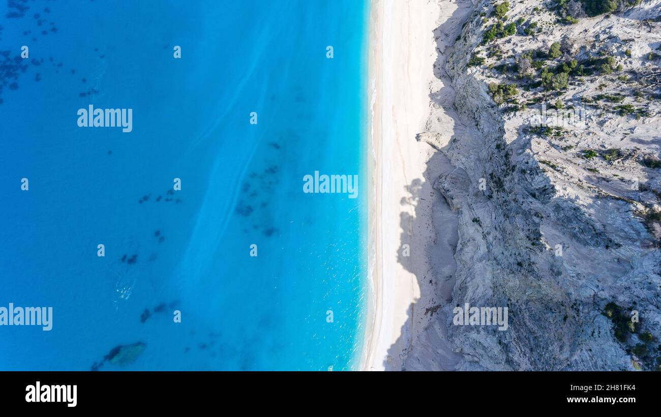 Egremni beach in Lefkada island Greece Stock Photo