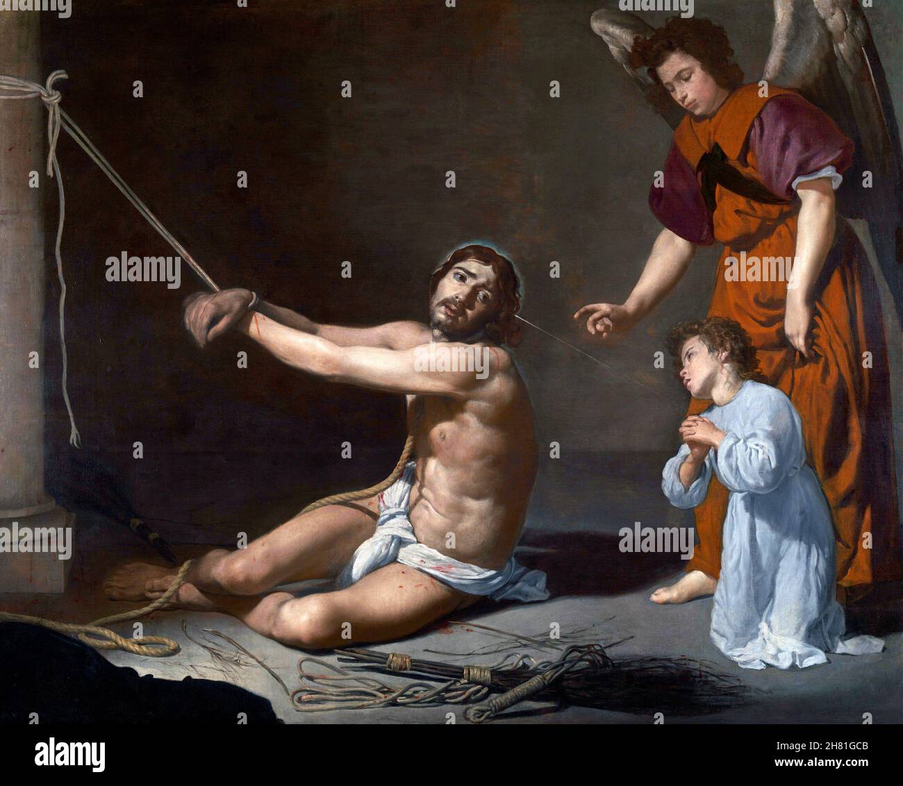 “Christ after the Flagellation contemplated by the Christian Soul” by the Spanish painter, Diego Velazquez (1599-1660), oil on canvas, c.1628/9 Stock Photo