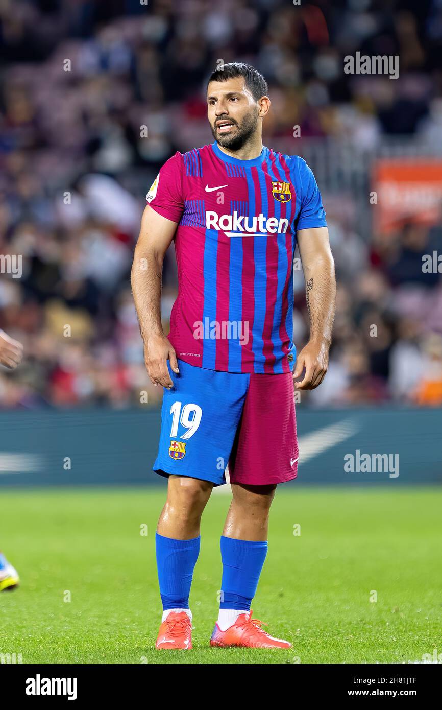 BARCELONA - OCT 30: Sergio Kun Aguero in action during the La Liga ...