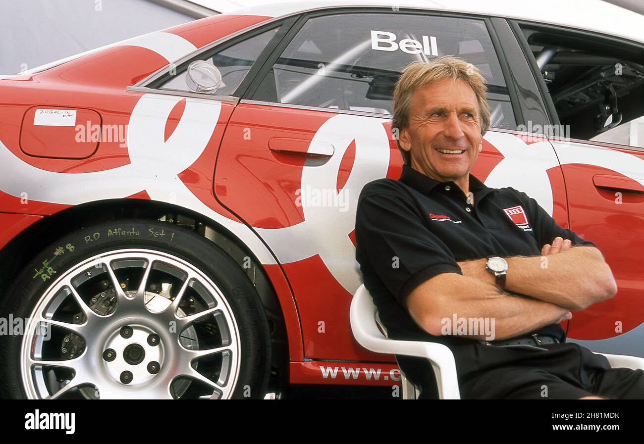 Derek Bell at the Audi A4's at the Speedvision World GT Challenge race Road Atlanta Georgia USA 9/2000 Stock Photo