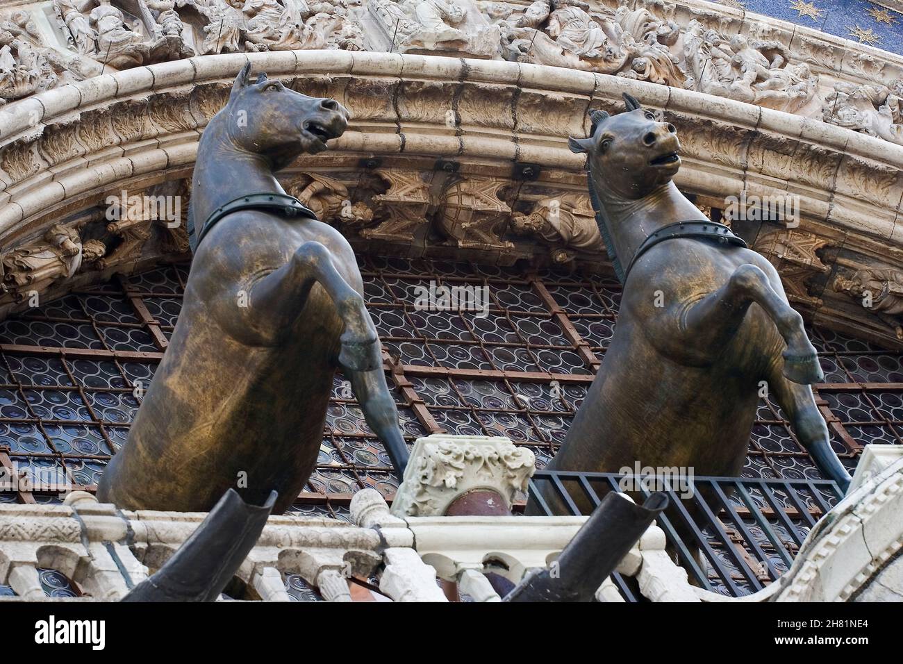 Copper Horses of San Marcos. Venezia. Veneto. Italia. Stock Photo