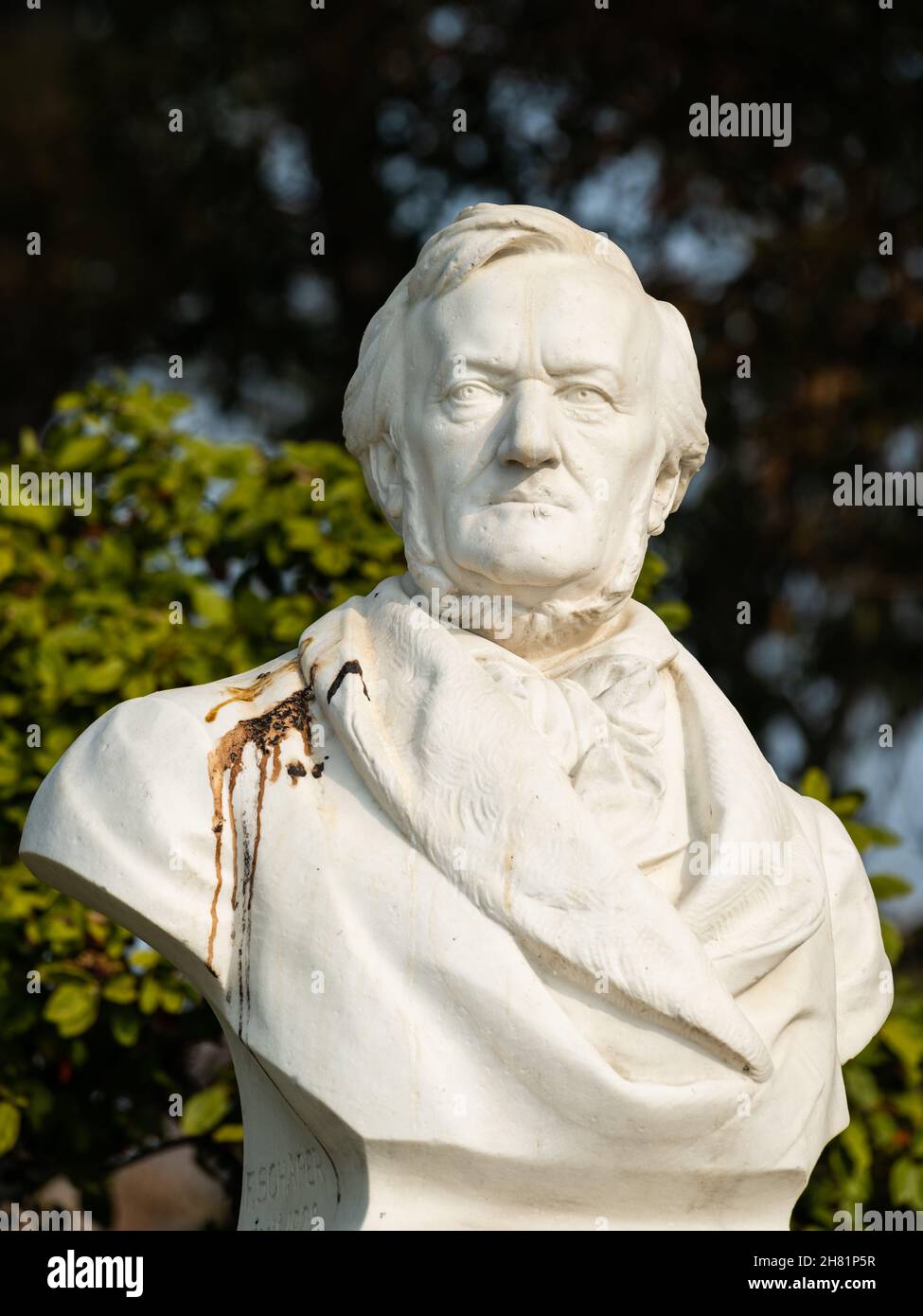Monument of the german composer Richard Wagner in Venice (Italy) on a sunny  day in autumn Stock Photo - Alamy
