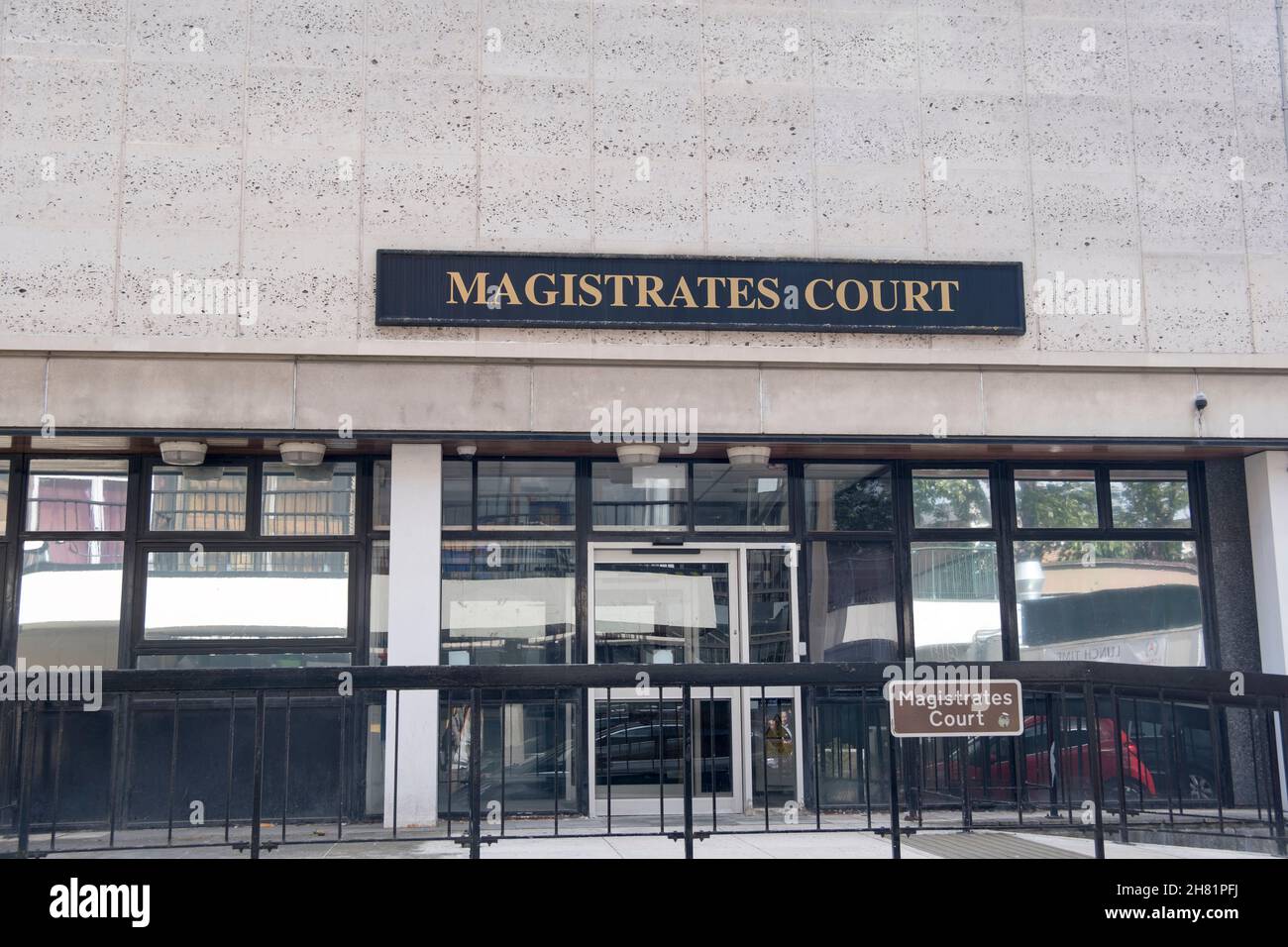 St Albans Magistrates Court entrance, St Albans, Hertfordhshire, UK. Stock Photo