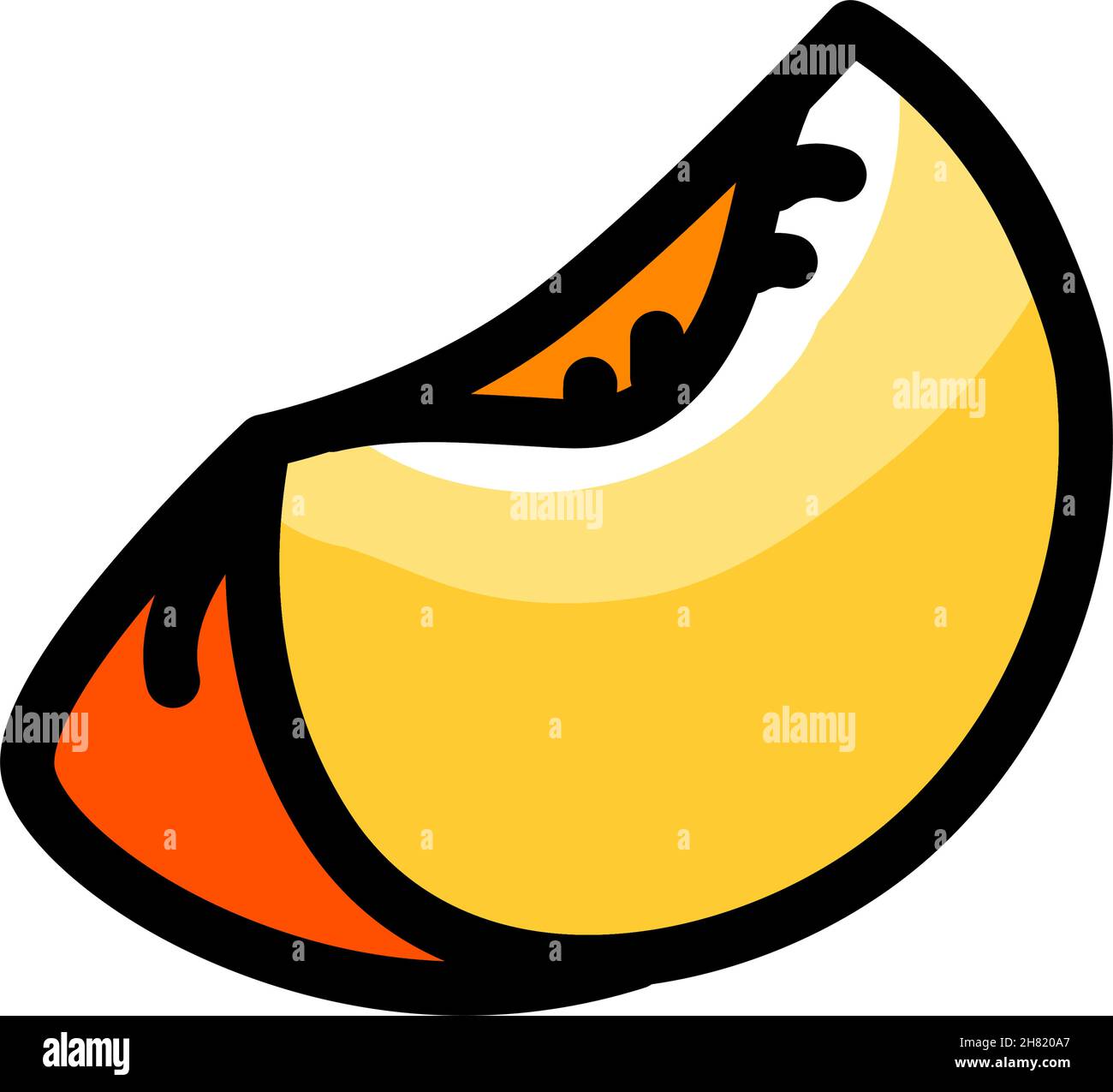 Peach half simple color icon. Flat slice peach vector icon for web ...