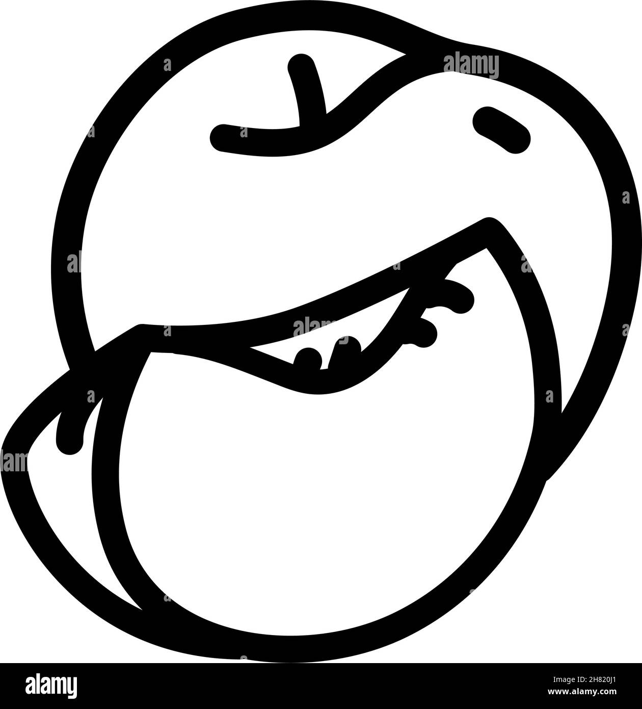 Peach half outline icon. Flat slice peach vector icon for web design ...
