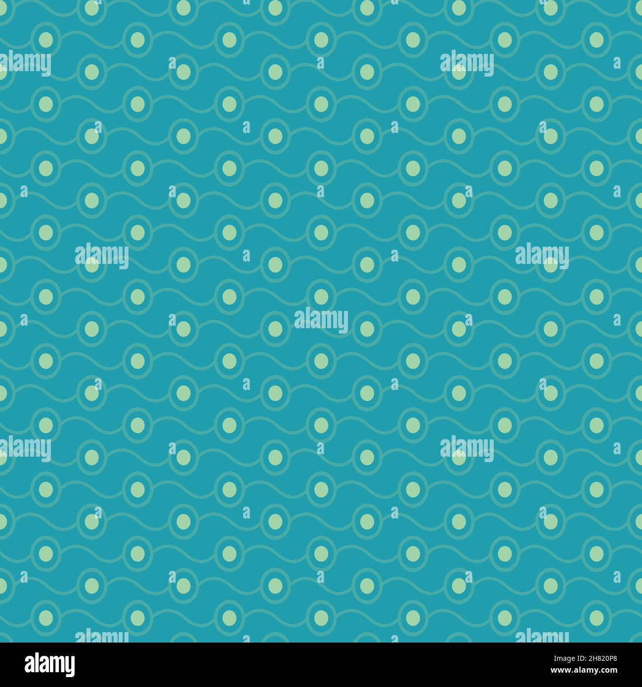 Seamless stylish texture with connected circles and blue color.For wallpaper, surface, web design, textile, decor Stock Vector