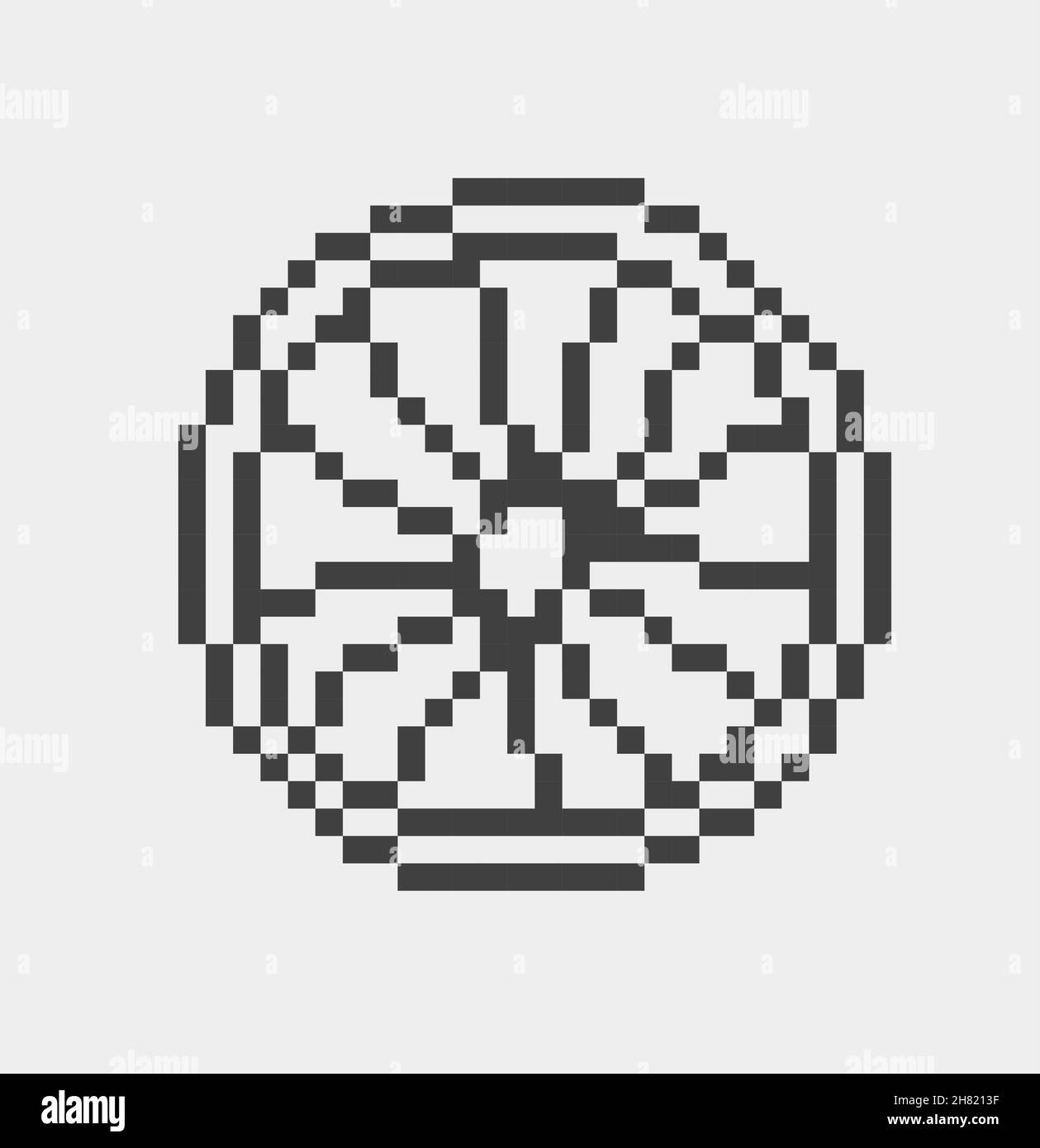 Orange pixel Icon, in the vector. EPS 8 format. Stock Vector