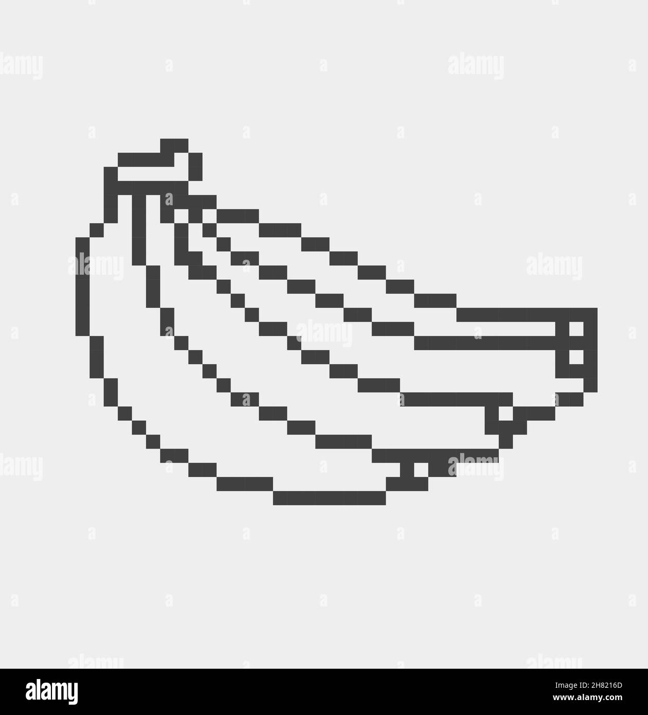 Banana pixel Icon, in the vector. EPS 8 format. Stock Vector