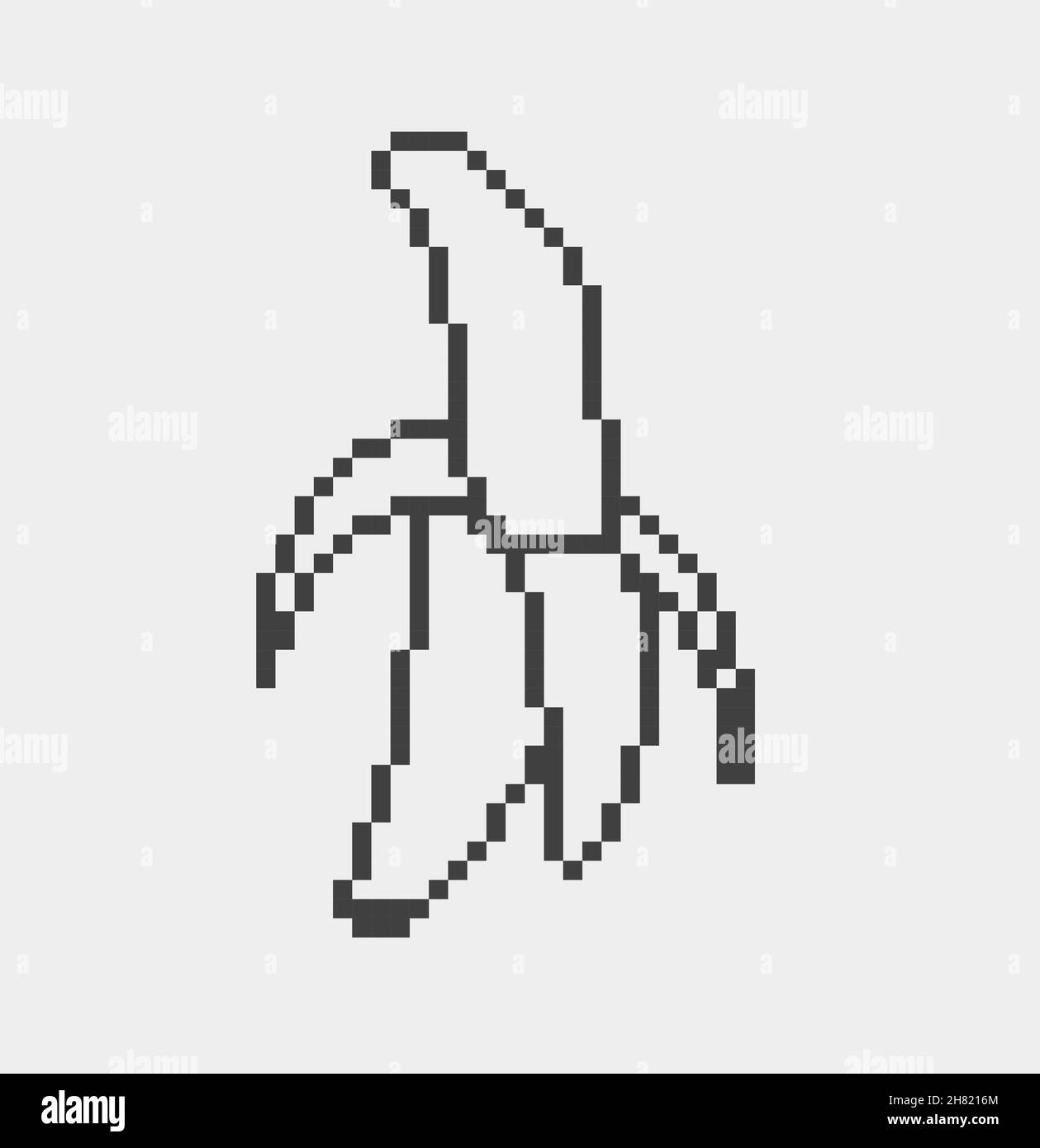Banana pixel Icon, in the vector. EPS 8 format. Stock Vector
