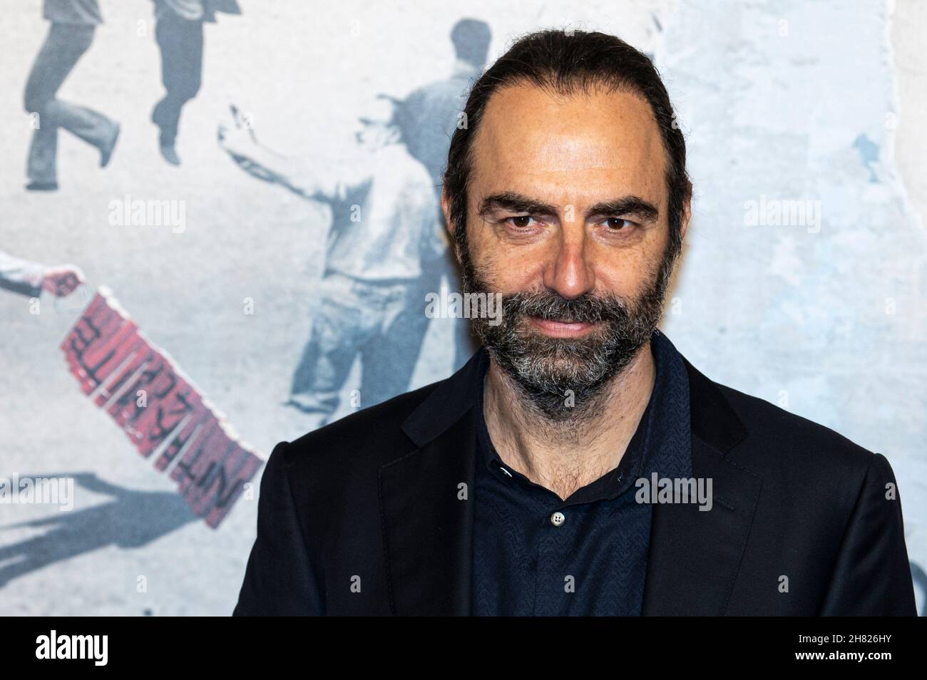 Turin, Italy. 26 November 2021. Neri Marcore poses during the photocall for the opening ceremony of the 39th edition of the Torino Film Festival (TFF). Credit: Nicolò Campo/Alamy Live News Stock Photo
