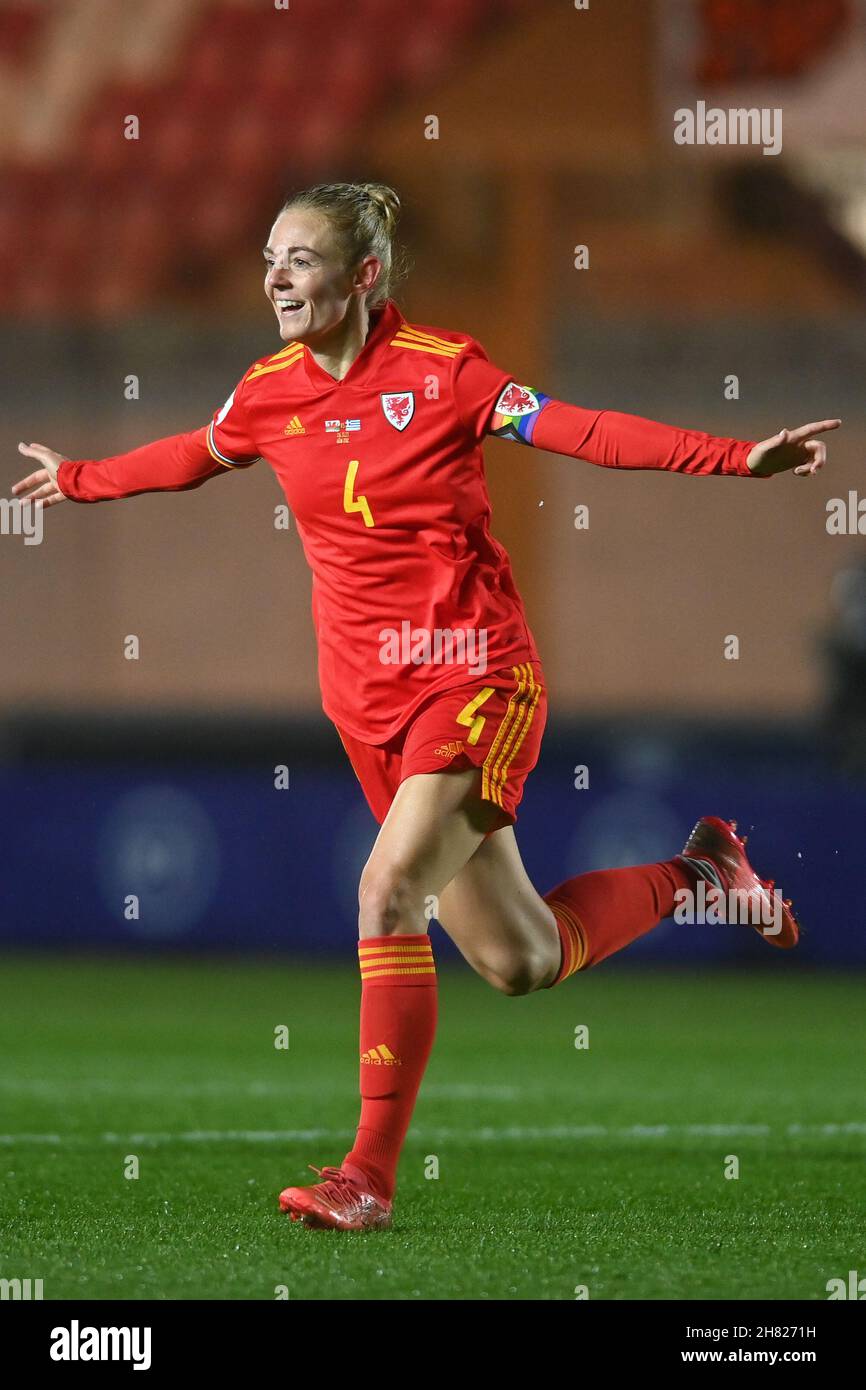 Sophie Ingle #4 of Wales Women celebrates scoring the opening goal Stock Photo