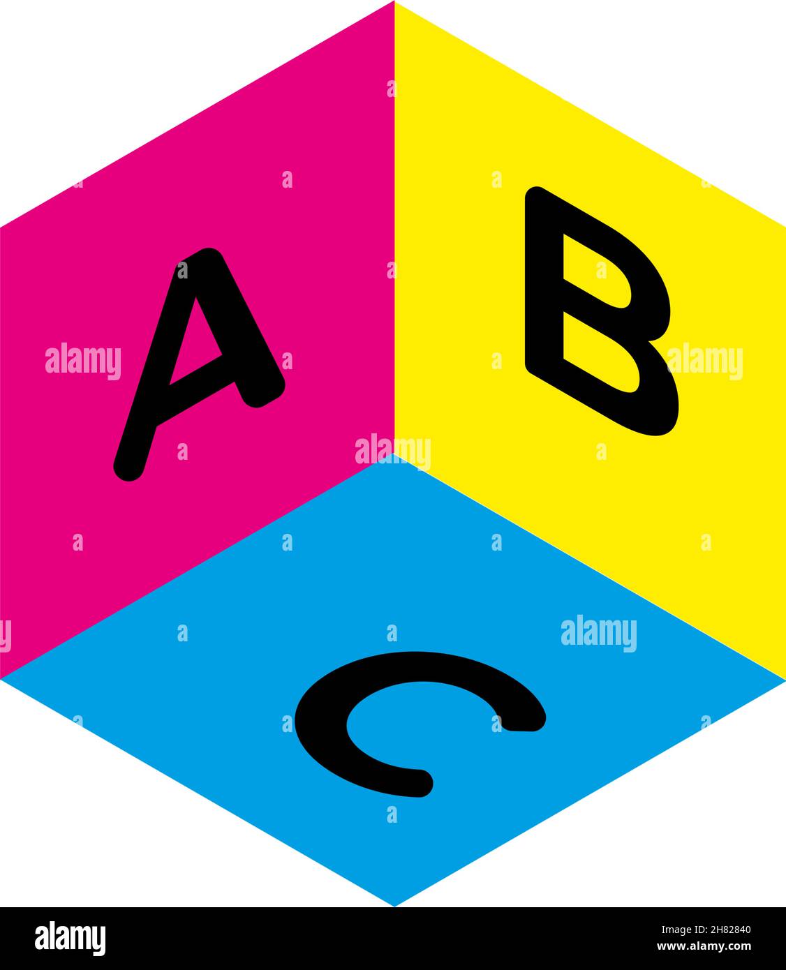 Cube Logo Template vector icon illustration design with ABC letters ...