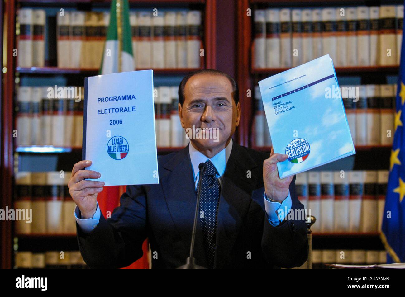 Rome, Italy 24/02/2006: Silvio Berlusconi presents the program of the new party 'Casa delle Libertà'. © Andrea Sabbadini Stock Photo