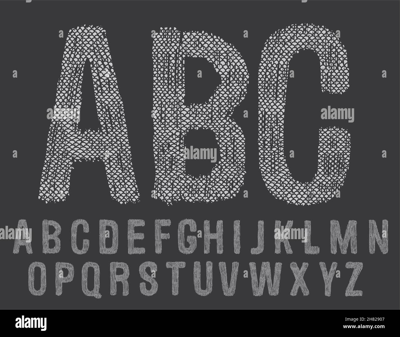 Hand drawn and sketched vector abc, font, alphabet Stock Vector