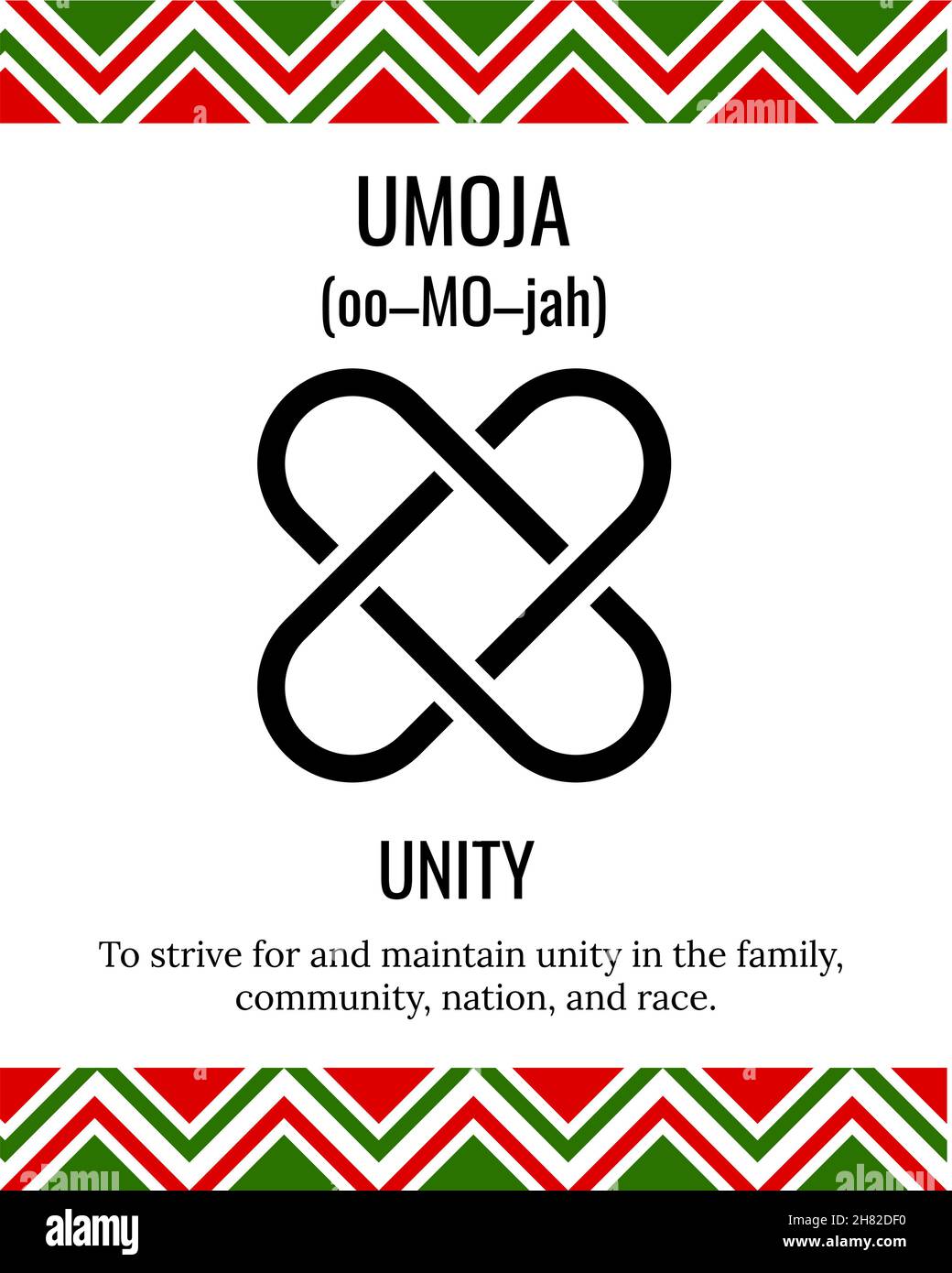 The Seven Principles of Kwanzaa sign. First day of Kwanzaa Unity or