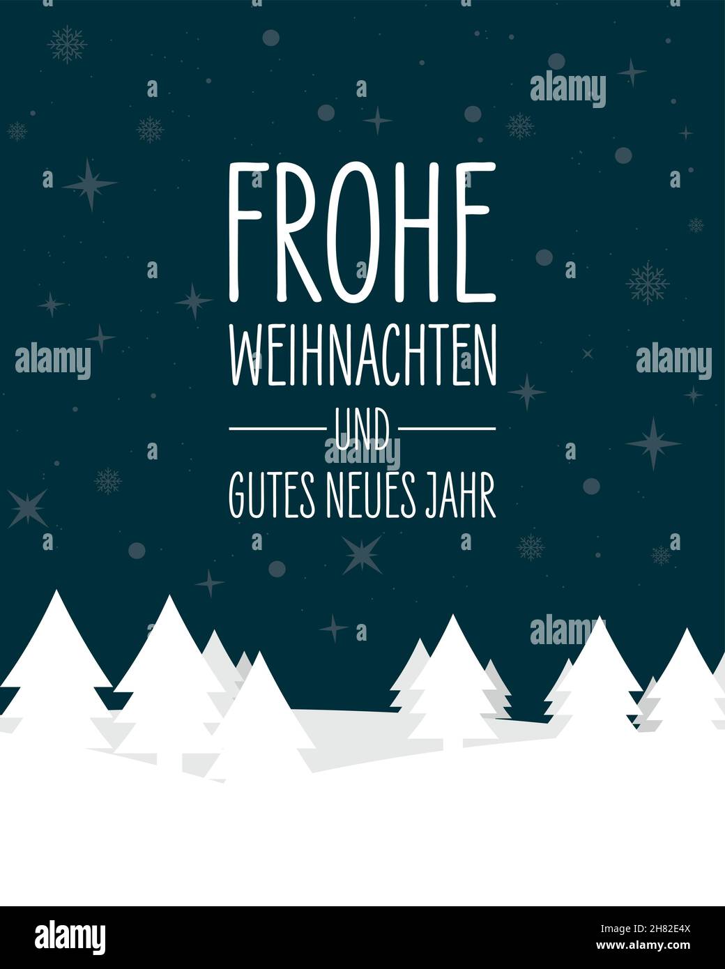 Frohe Weihnachten und gutes neues Jahr. German language. Translation: Merry Christmas and Happy New Year. Stock Vector