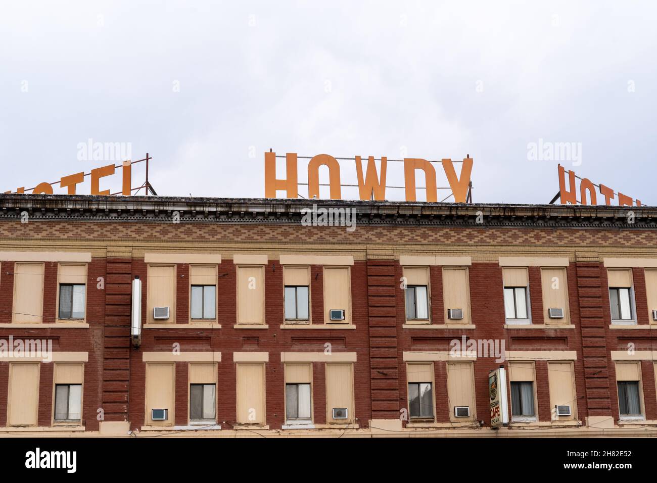 Forsyth, Montana - August 26, 2021: The classic rooftop sign of the ...