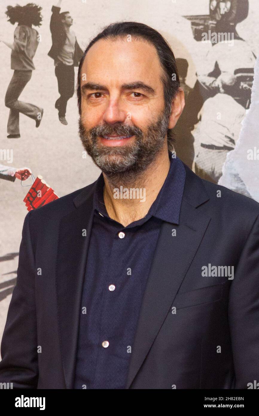 Turin, Italy. 26th November 2021. Italian actor Neri Marcorè (Neri Marcore) poses on red carpet of 2021 Turin Film Festival. Credit: Marco Destefanis/Alamy Live News Stock Photo