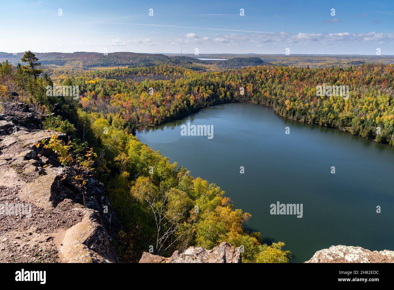 Bean and Bear lakes along the Superior Hiking Trail in Minnesota during