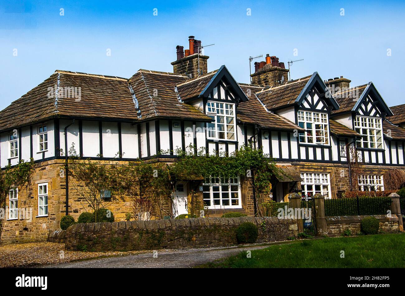 Tudor style Houses in Whalley Village in the Ribble Valley in