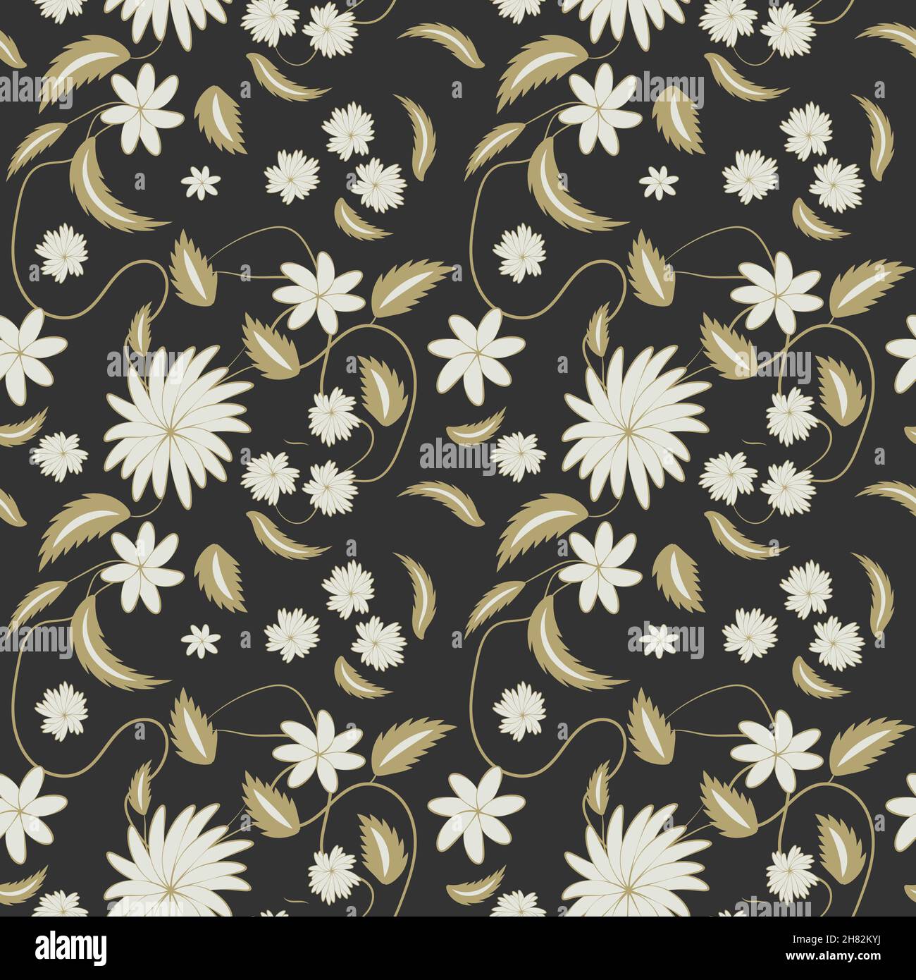Folk flowers print Floral pattern Ethnic art Stock Vector Image & Art ...