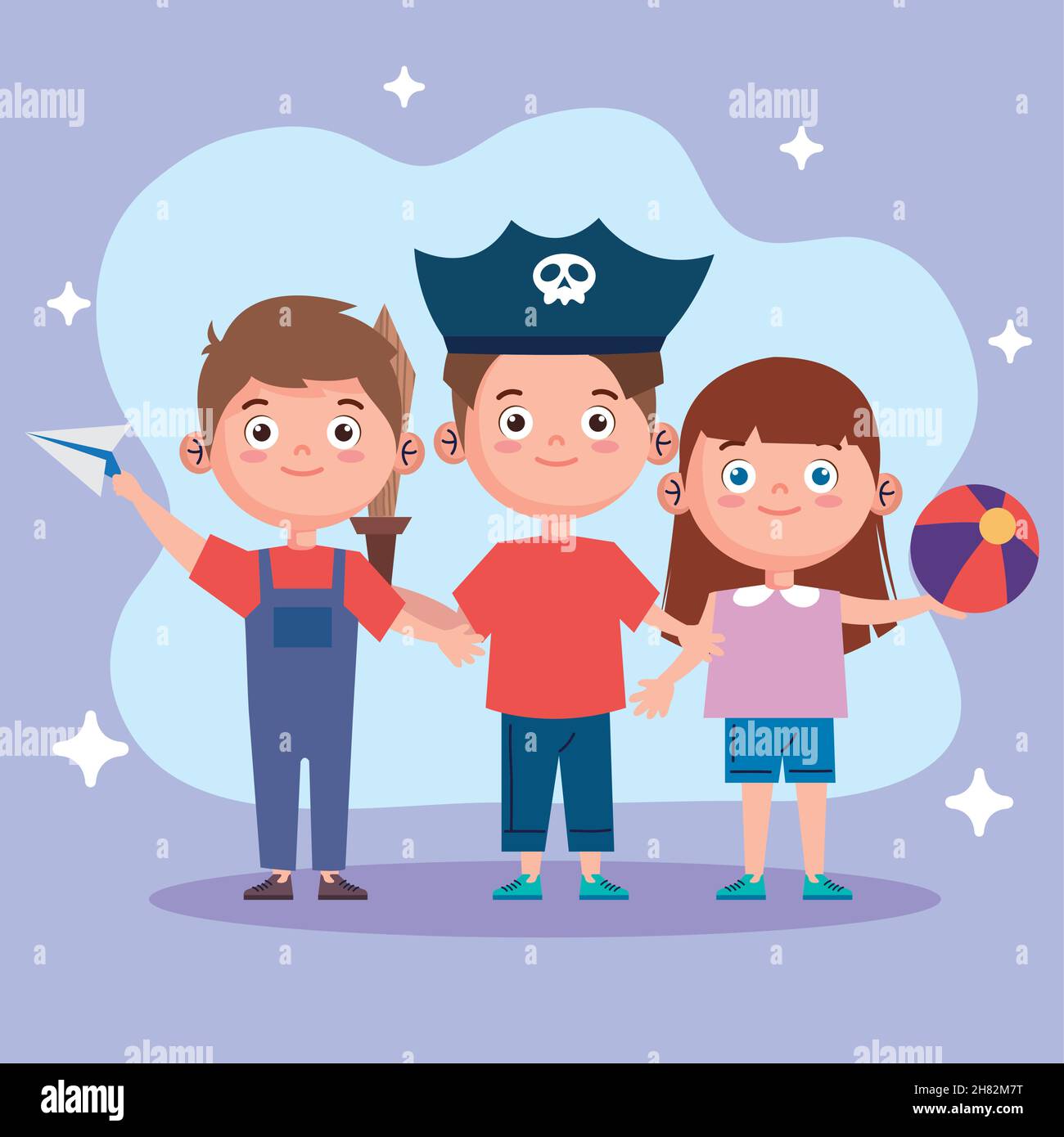 cute kids holding hands Stock Vector Image & Art - Alamy
