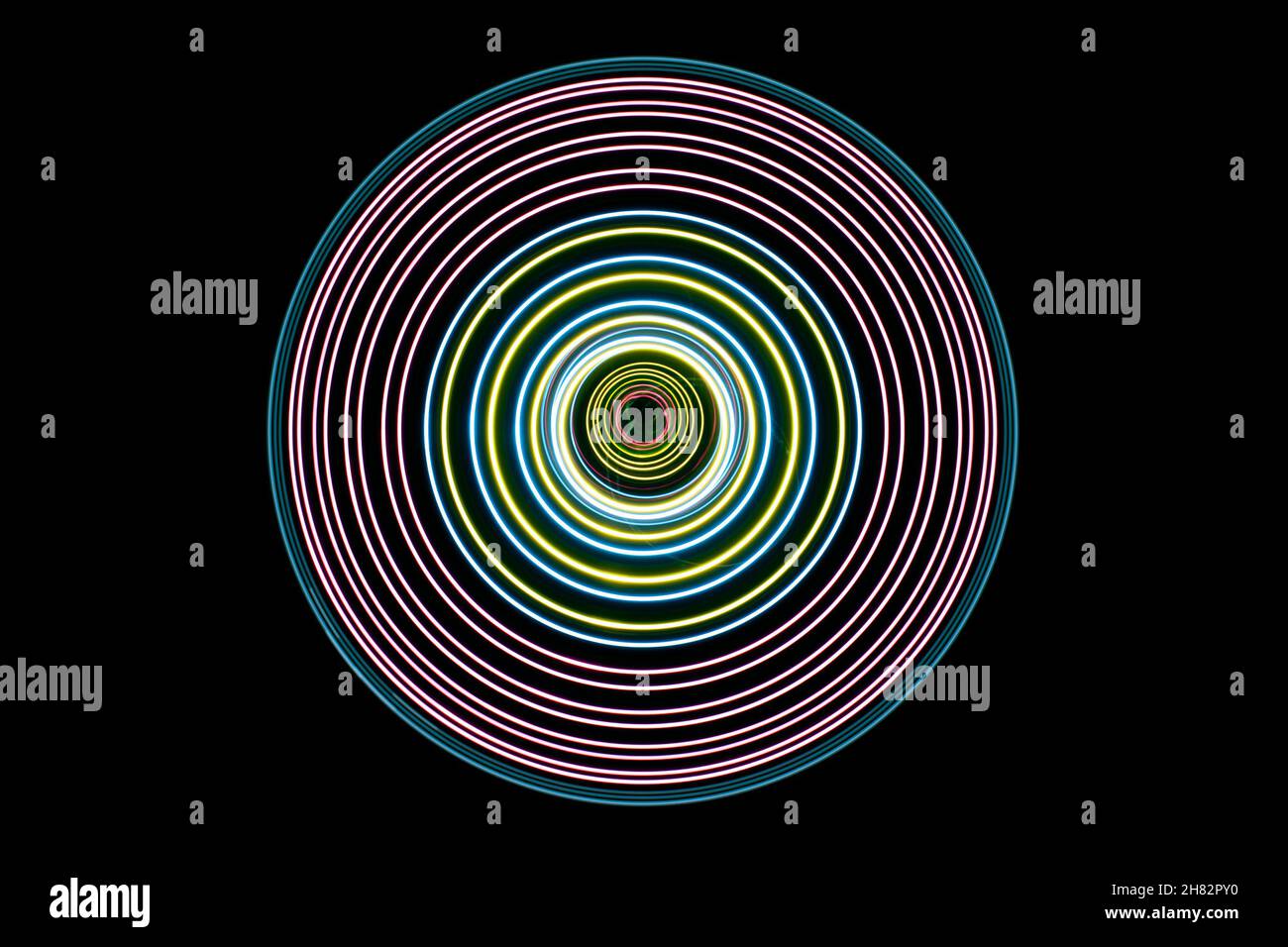 Turn Table Pattern Top down view of lights painted on a turntable forming a circular ...