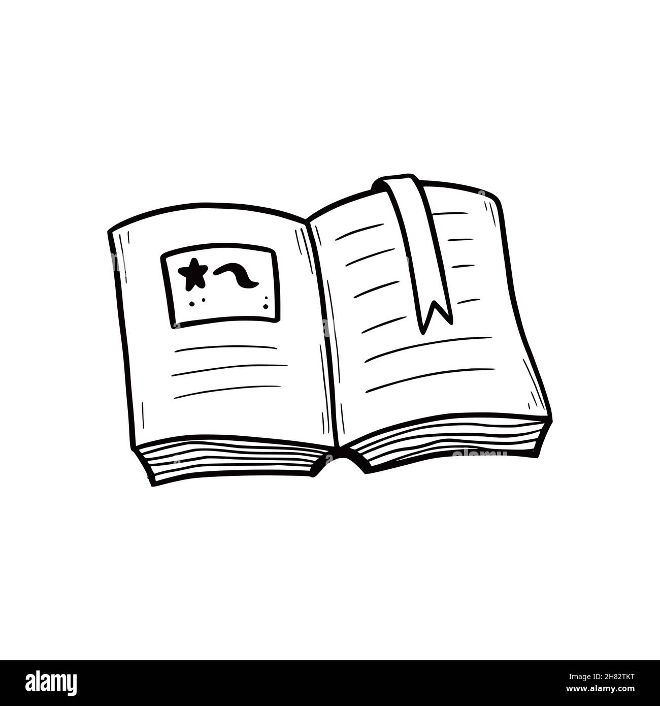 Open Book, Hand-drawing. Vector Illustration. Stock Vector