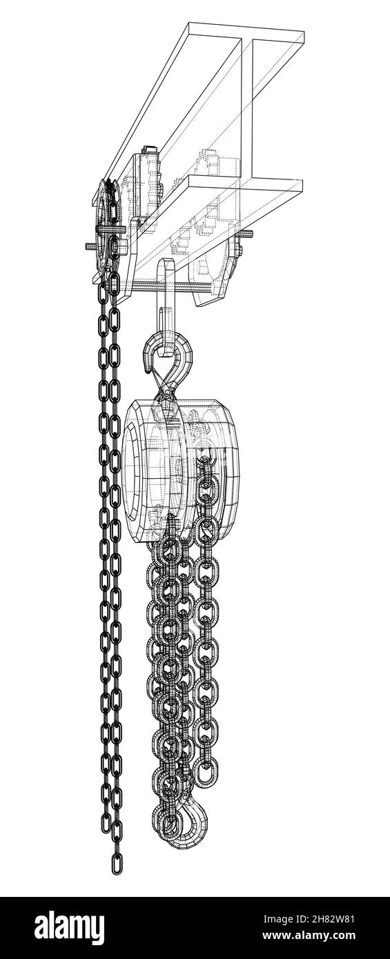 A Hoist on the beam. 3d illustration Stock Photo Alamy
