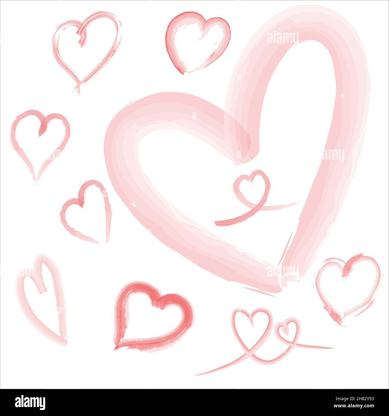 Watercolor Red Heart collection Vector Stock Vector Image & Art - Alamy