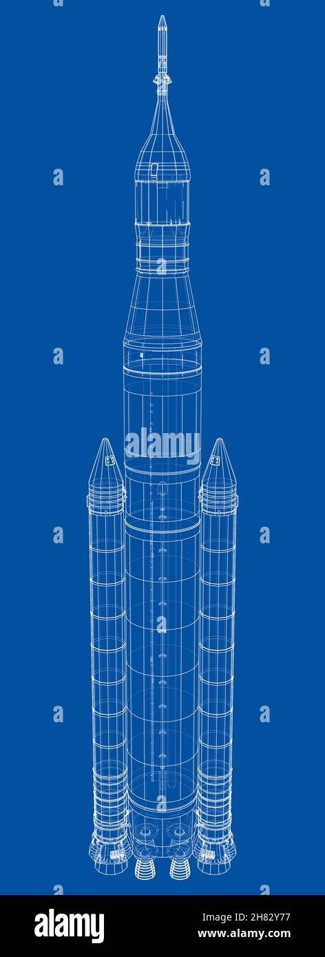 Space rocket concept outline Stock Photo - Alamy