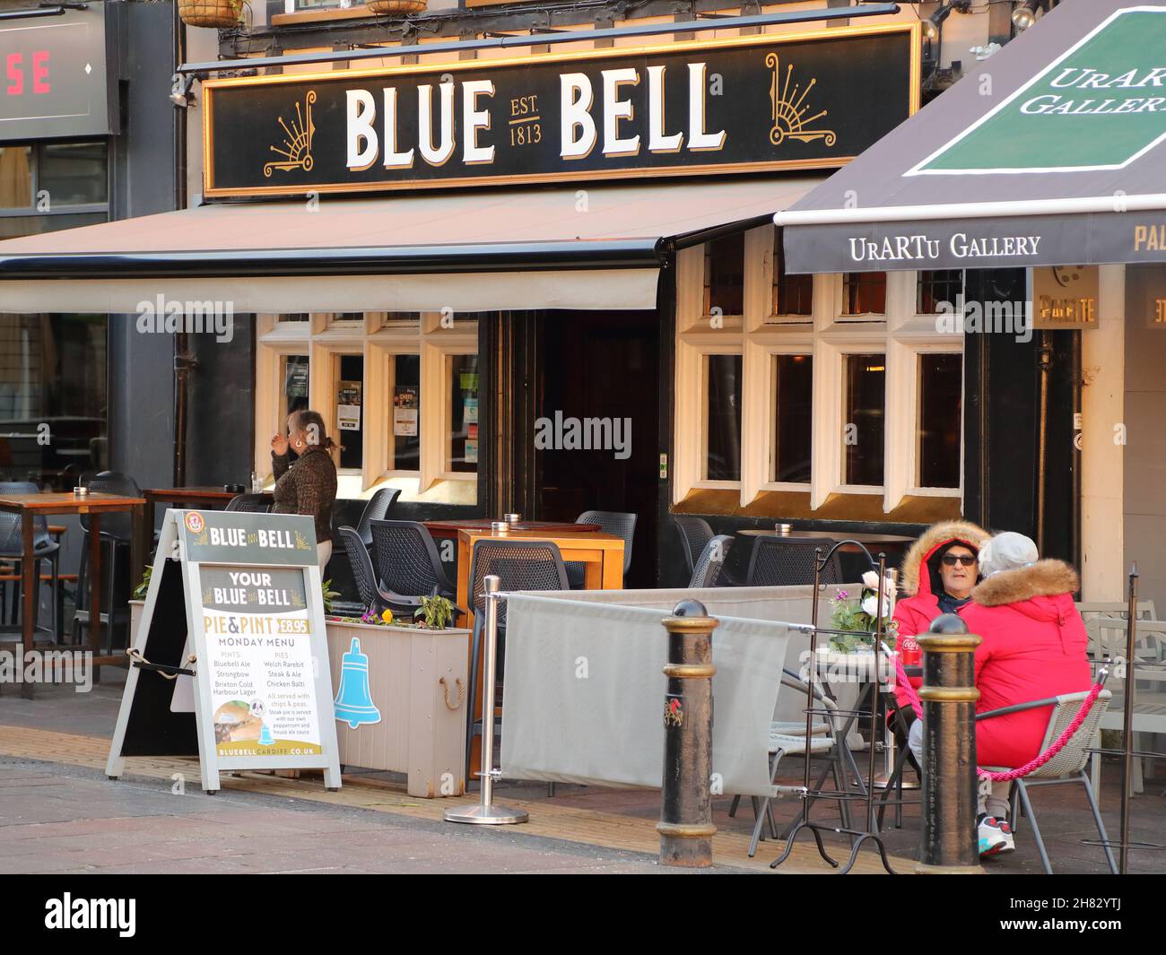 Blue Bell pub in High Street, Cardiff city, Wales, UK Stock Photo