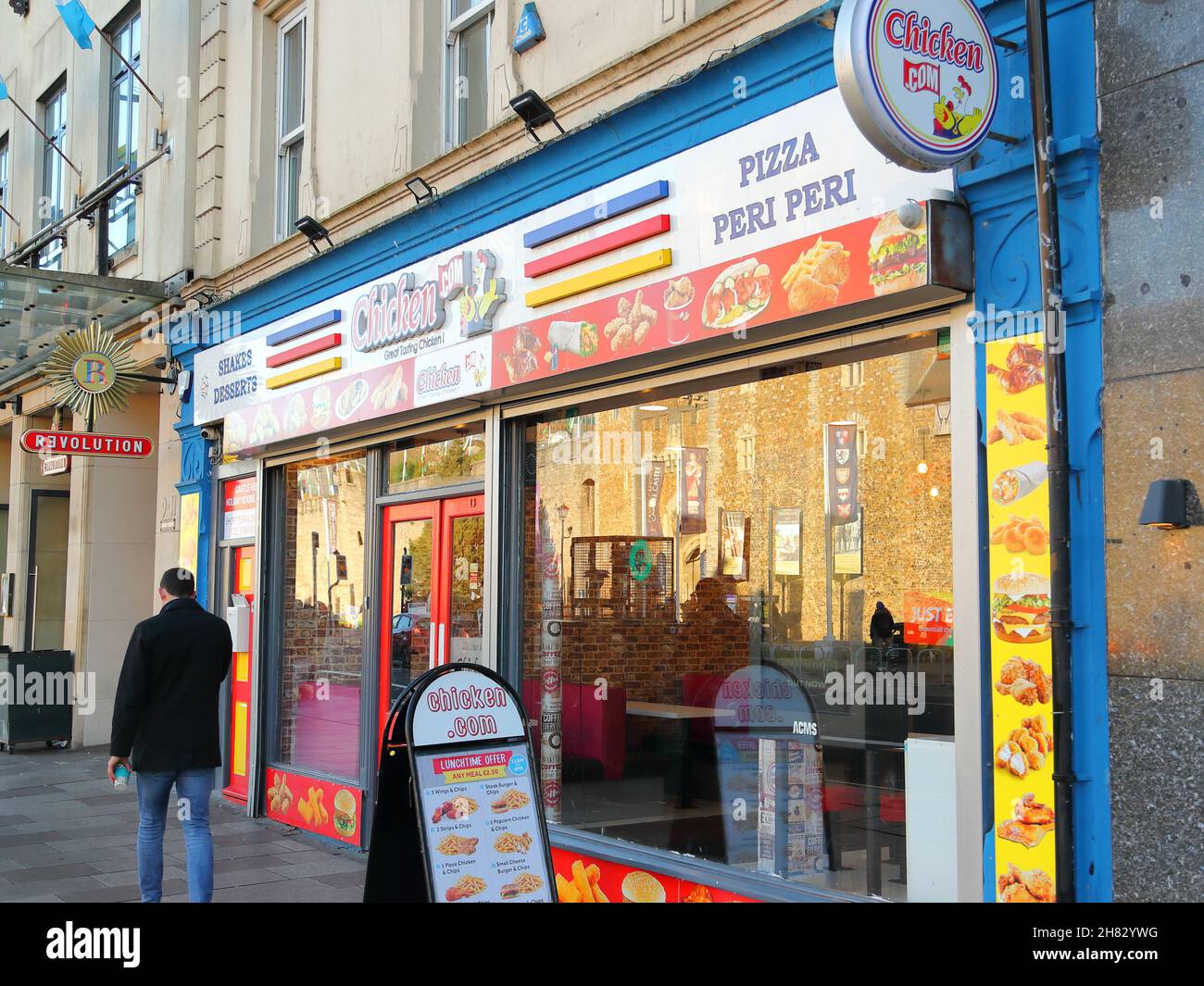 Fast food restaurant in Cardiff city, Wales, UK Stock Photo