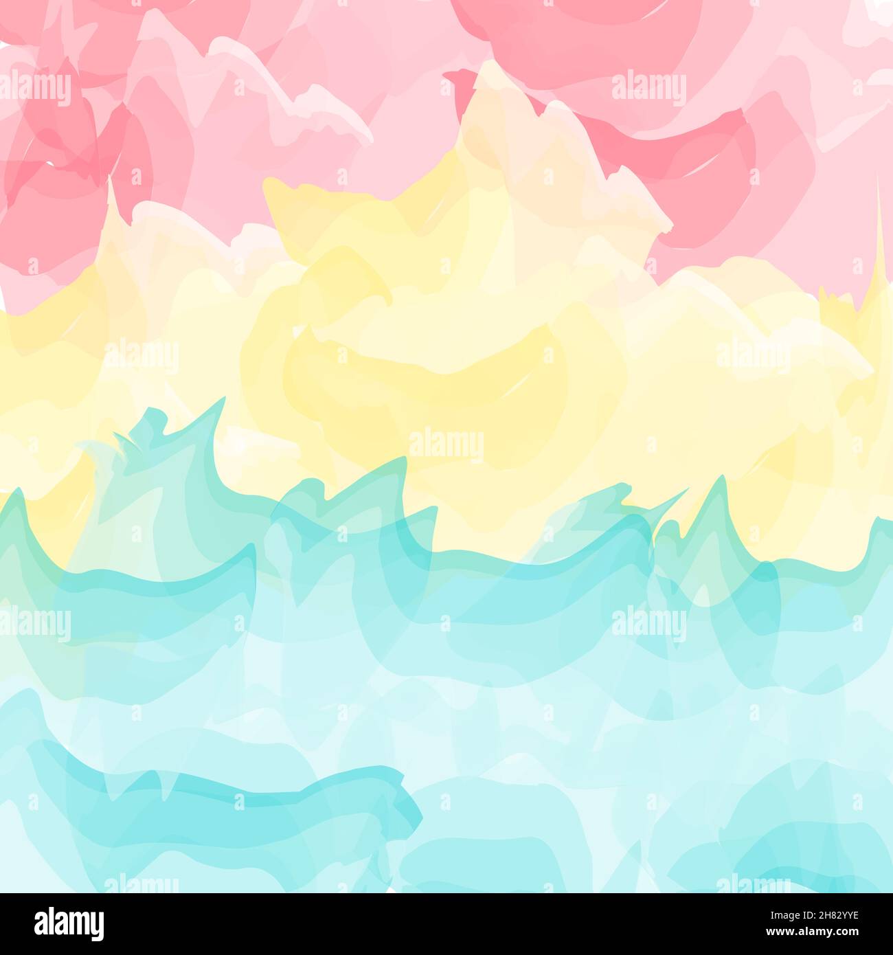 Colorful Sea Wave Watercolor Abstract Background Vector Stock Vector ...