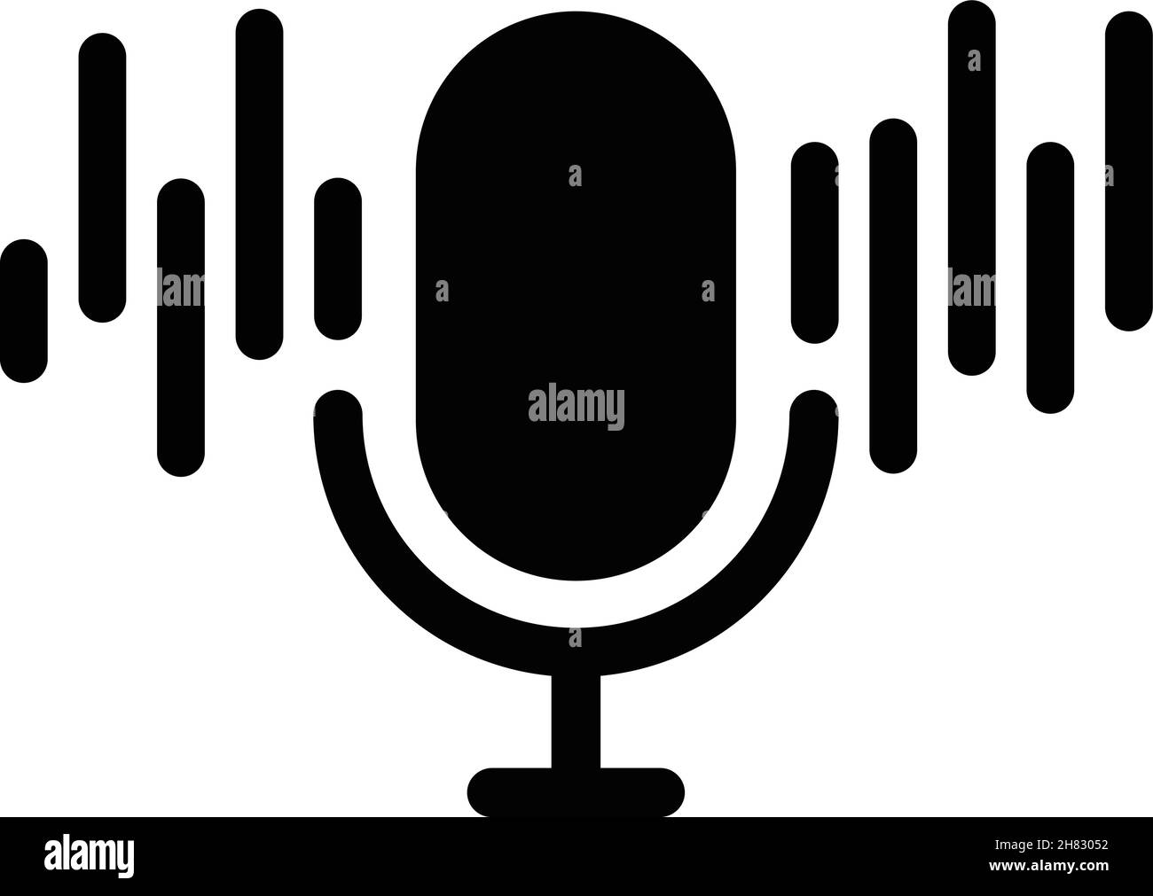 Microphone icon, sound and waves. Stock Vector