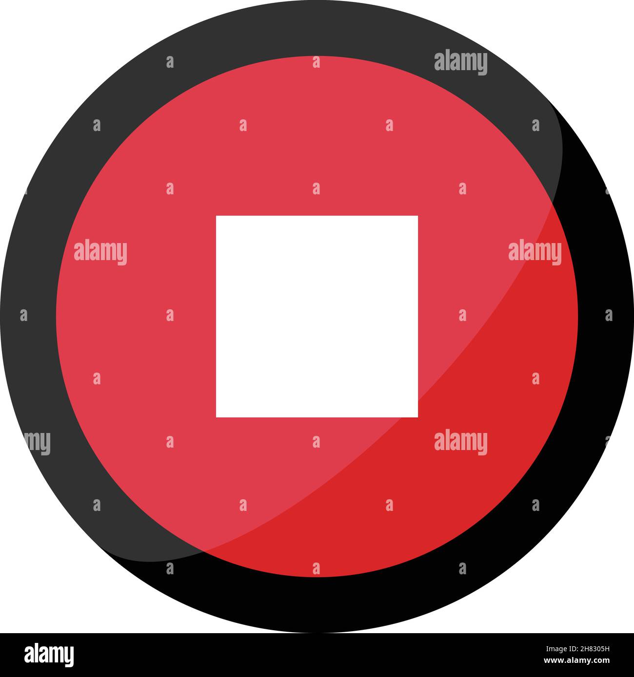 A stop button icon used in video cameras and web players. Simple vector. Stock Vector