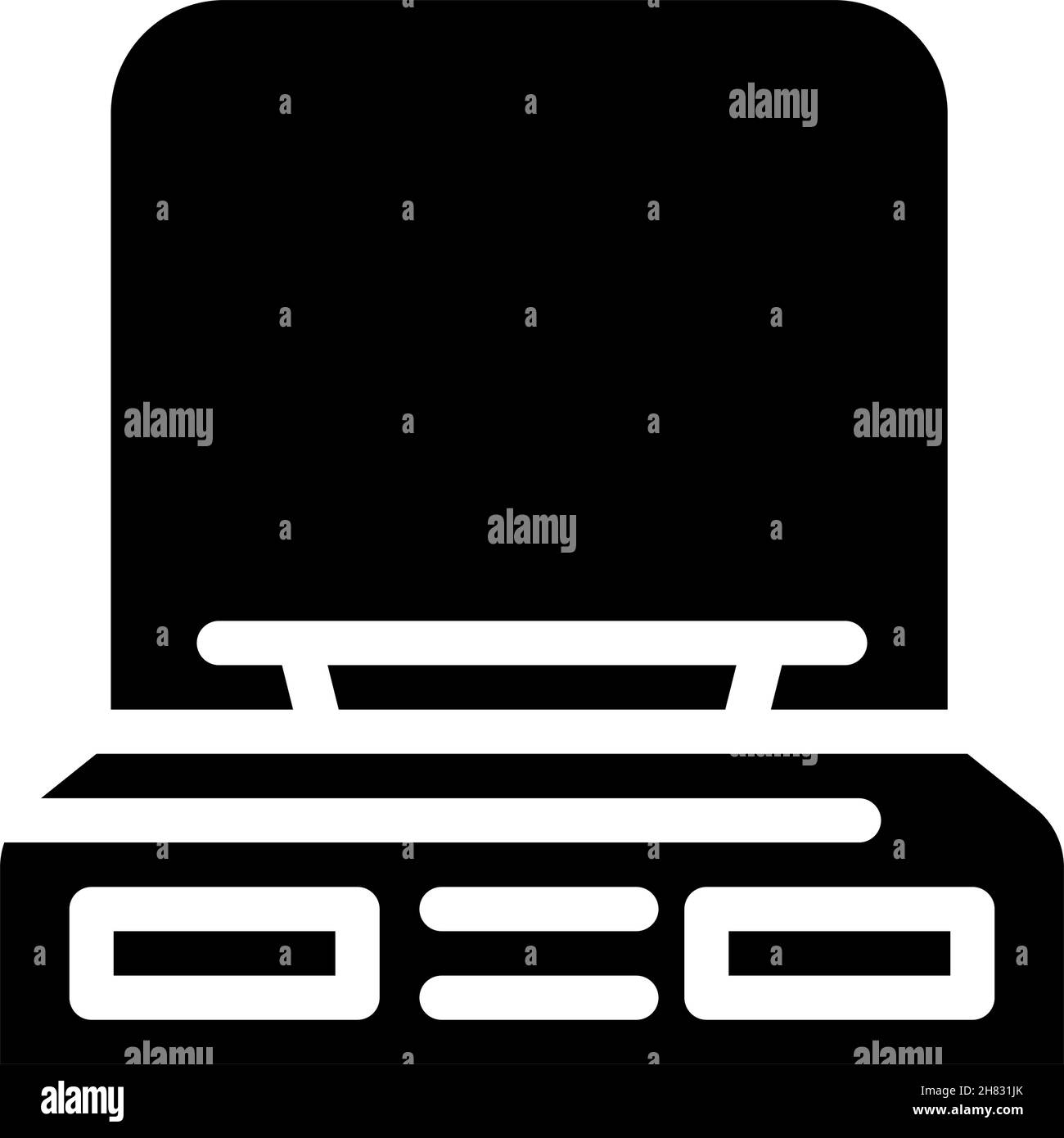 scales digital gadget glyph icon vector illustration Stock Vector