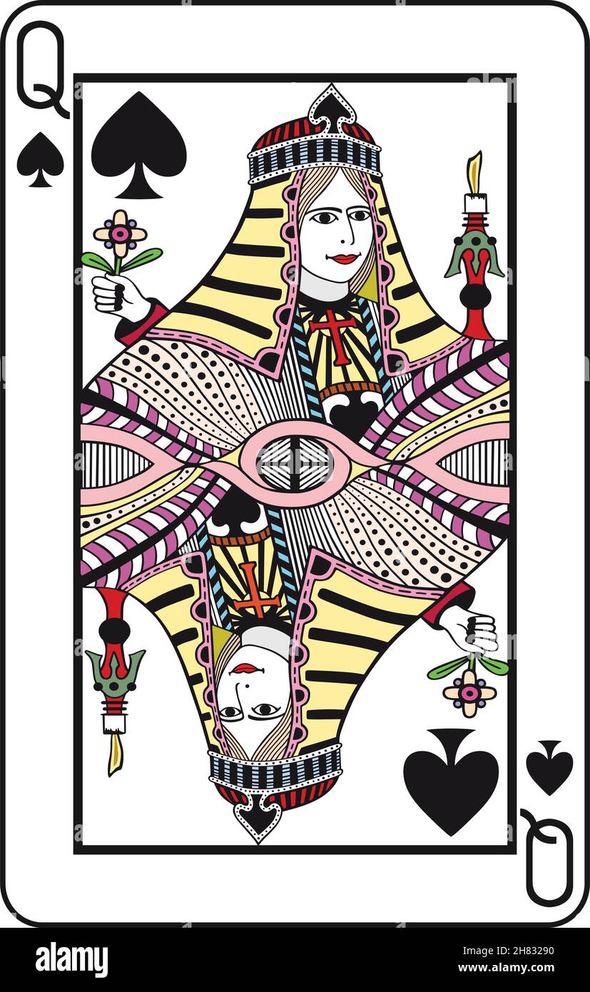 Queen of spades, poker playing card Stock Vector Image & Art Alamy