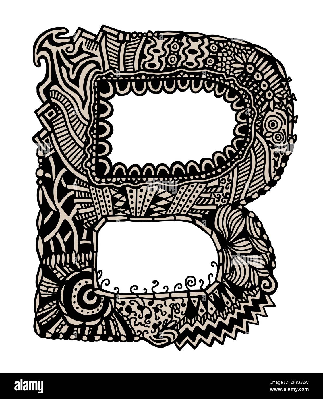 Hand drawn letter B, ancient style Stock Vector Image & Art Alamy