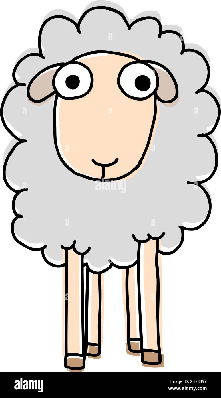 Funny sheep, cartoon vector illustration Stock Vector