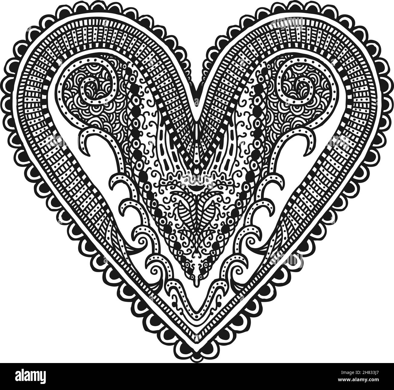 Hand drawn heart, illustration design element Stock Vector