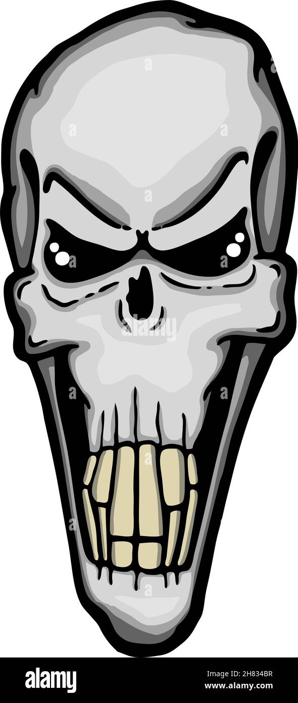 Scary evil skull, vector illustration Stock Vector Image & Art - Alamy