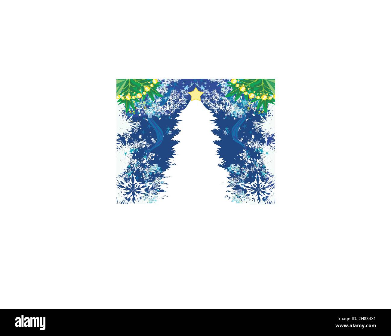 Abstract christmas tree card - decorative winter pattern Stock Vector