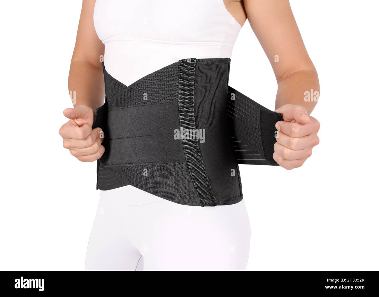 https://c8.alamy.com/comp/2H8352K/orthopedic-lumbar-corset-on-the-human-body-back-brace-waist-support-belt-for-back-posture-corrector-for-back-clavicle-spine-post-operative-hernia-2H8352K.jpg