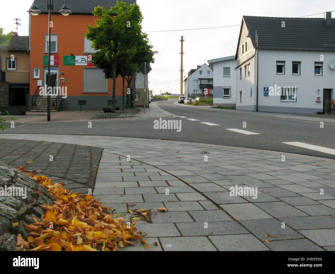 Street view of Lautzenhausen, Hunsrück, Germany Stock Photo