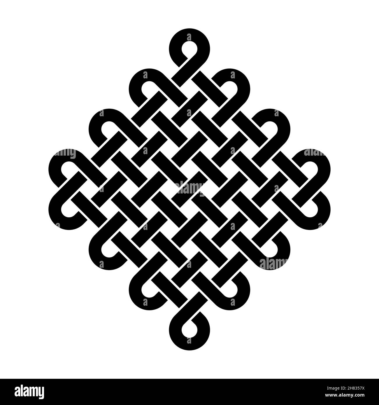 Endless knot - black vector symbol Stock Vector