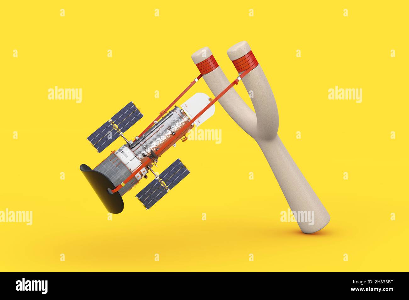 Space Telescope Hubble Start from Danger Wooden Slingshot Toy Weapon on