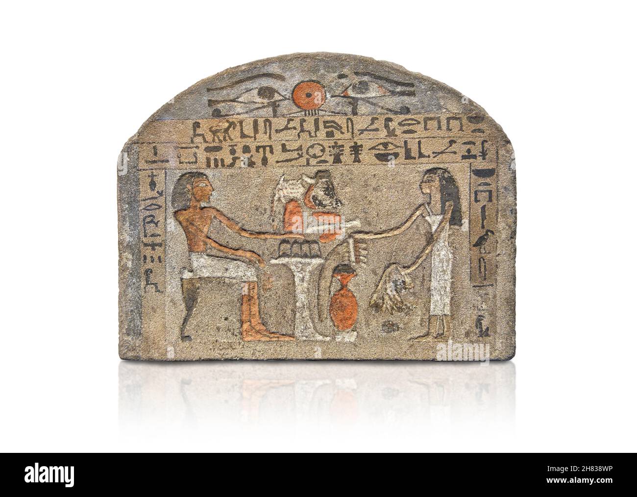 Ancient Egyptian stele of Nefer-waut,  1790–1660 BC, 12-13th Dynasty, Abydos. Kunsthistorisches Muesum Vienna S 93. Painted sandstone, H 20,8 cm, W 27 Stock Photo