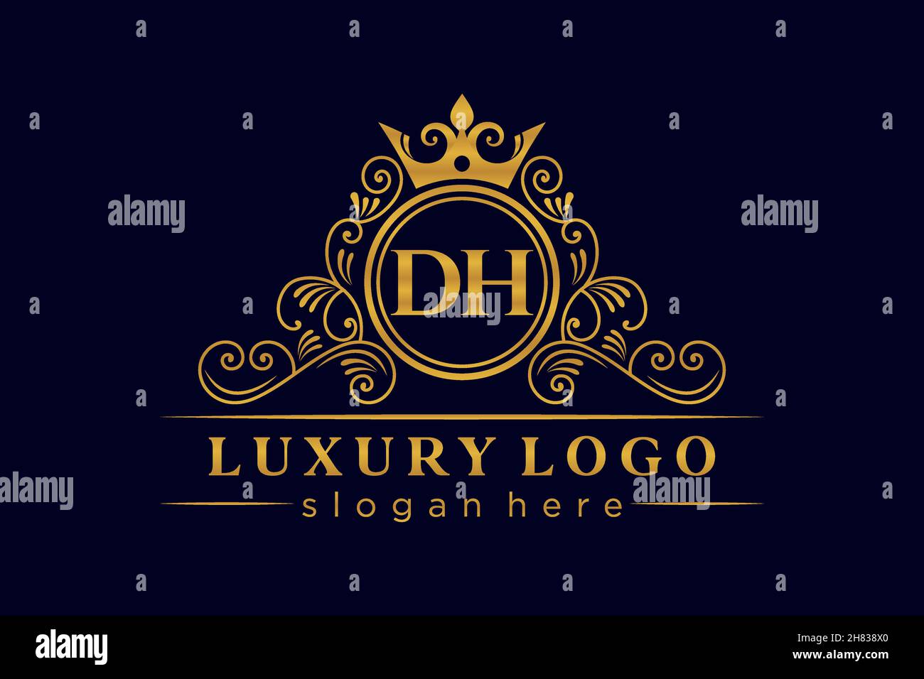 Premium Vector  Dh luxury brand logo
